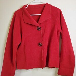 Red Fleece Jacket - size S - Made in USA